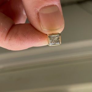 Large Gold Diamond Stud 5 mm